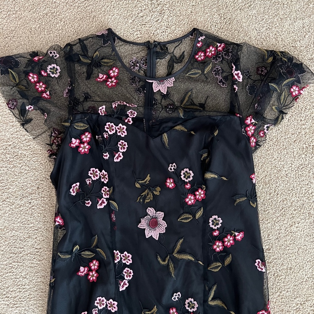 Shoshanna Midnight Floral Lace Dress